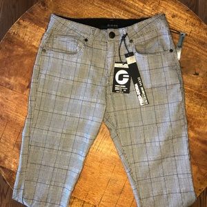 Fried Denim Plaid Pants Skinny Comfort Stretch Gray 34x32